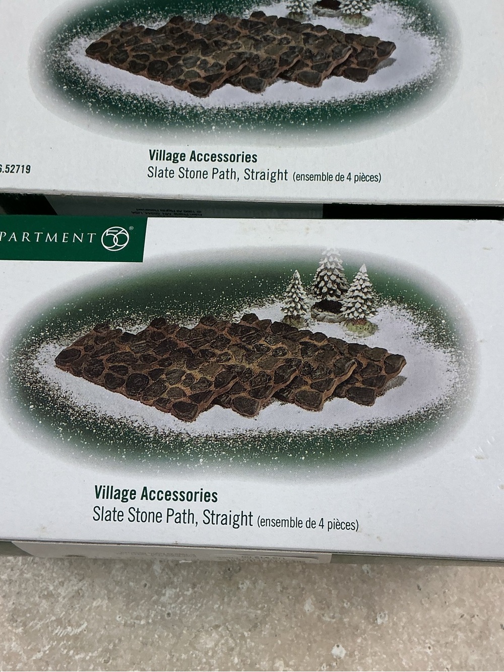 Department 56 Village Accessories Slate Stone Path Straight Set Of 4 (2 boxes) - Picture 2 of 6